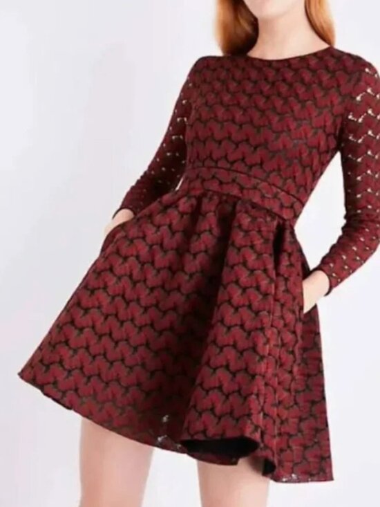 Maje Dresses & Skirts - Maje Red Patterned Mini Dress